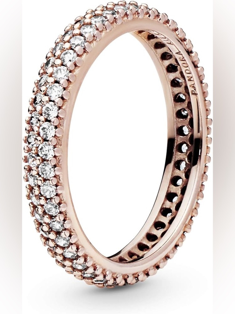Genuine Retired PANDORA Inspiration Within Pave Ring in Rose Gold; 180909